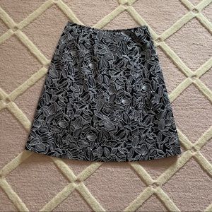 Talbots leaf embroidered skirt